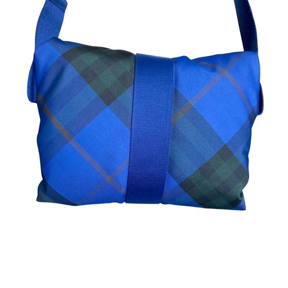 Burberry Blue Plaid Messenger Bag